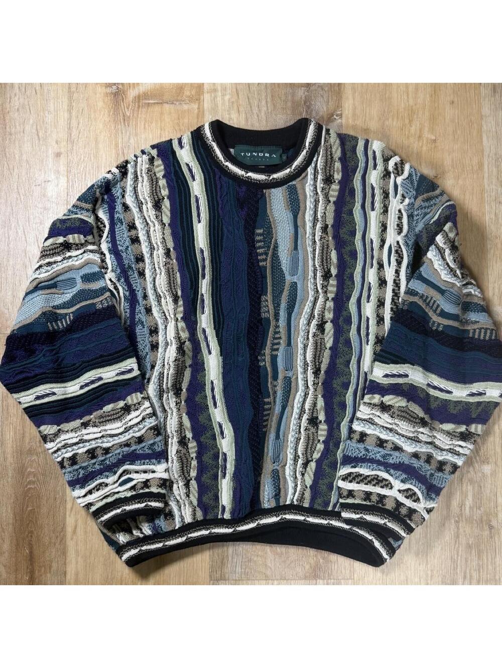 Multicolored Textured Knit Sweater – (XL)